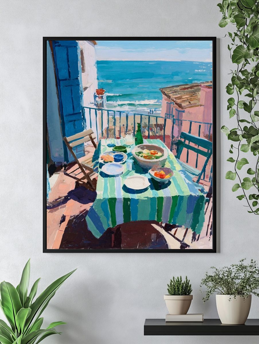 Seaside Dining — Impressionist Print. — room view 4