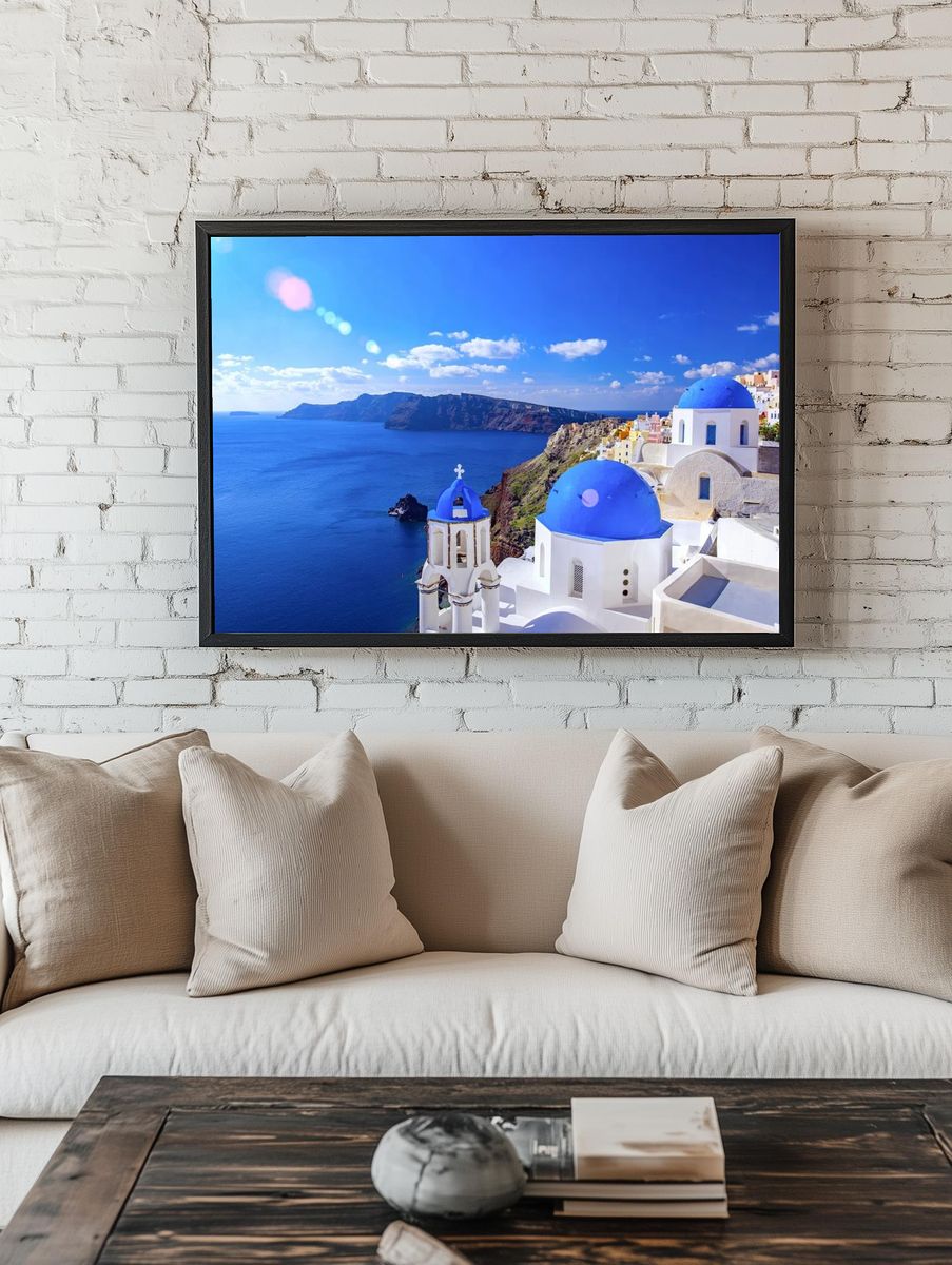 Santorini Island — Photography Print. — room view 1