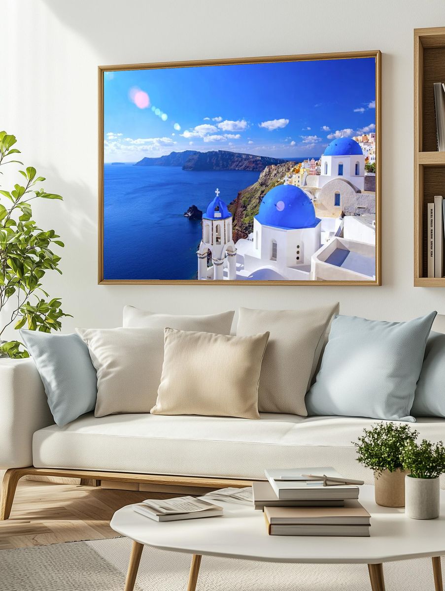 Santorini Island — Photography Print. — room view 2