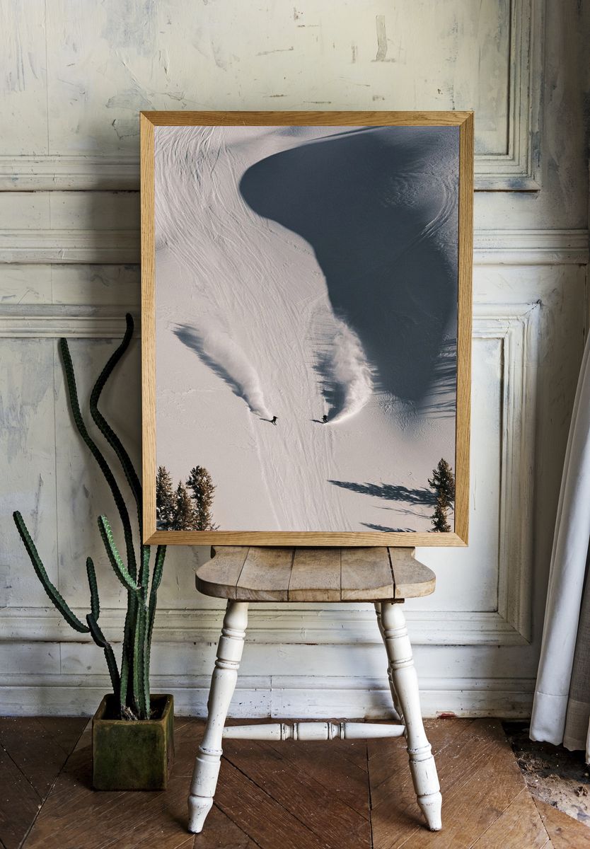 Powder Skiing Aerial Photography Poster. room preview