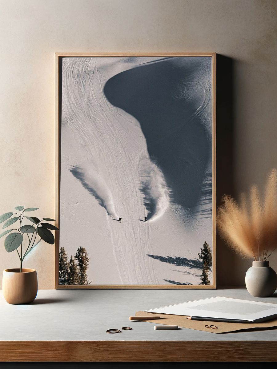 Powder Skiing Aerial Photography Poster. — room view 2