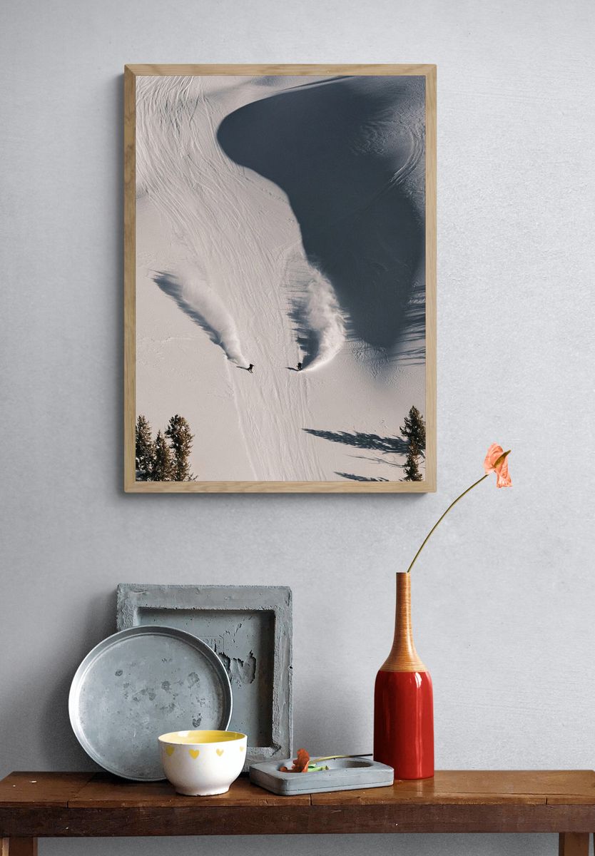 Powder Skiing Aerial Photography Poster. — room view 3