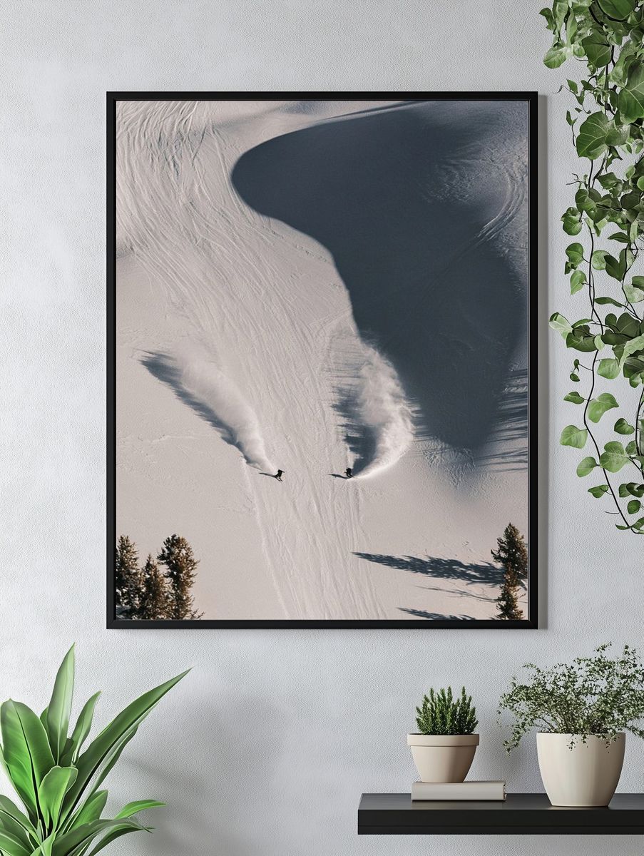 Powder Skiing Aerial Photography Poster. — room view 4