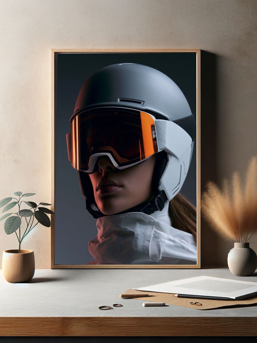 Ski Helmet Portrait Poster. — room view 2
