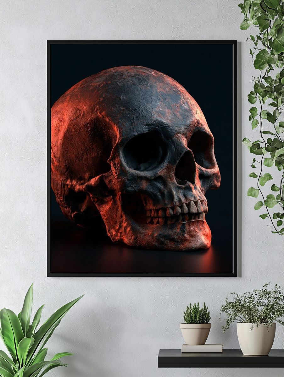 Red Skull Dark Art Poster. — room view 4