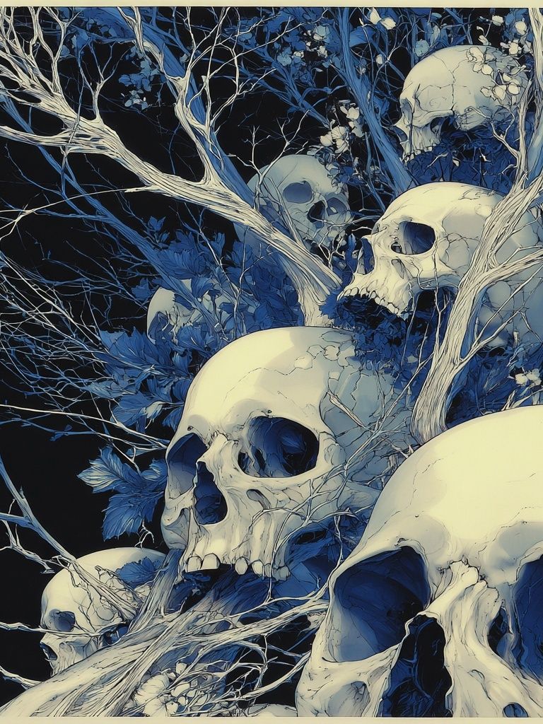 Skull Forest Surrealism Print. poster — fine-art art
