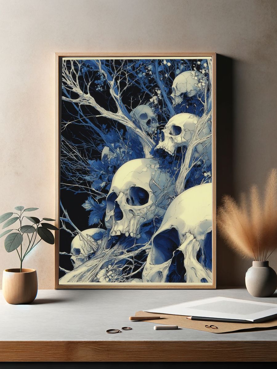 Skull Forest Surrealism Print. — room view 2