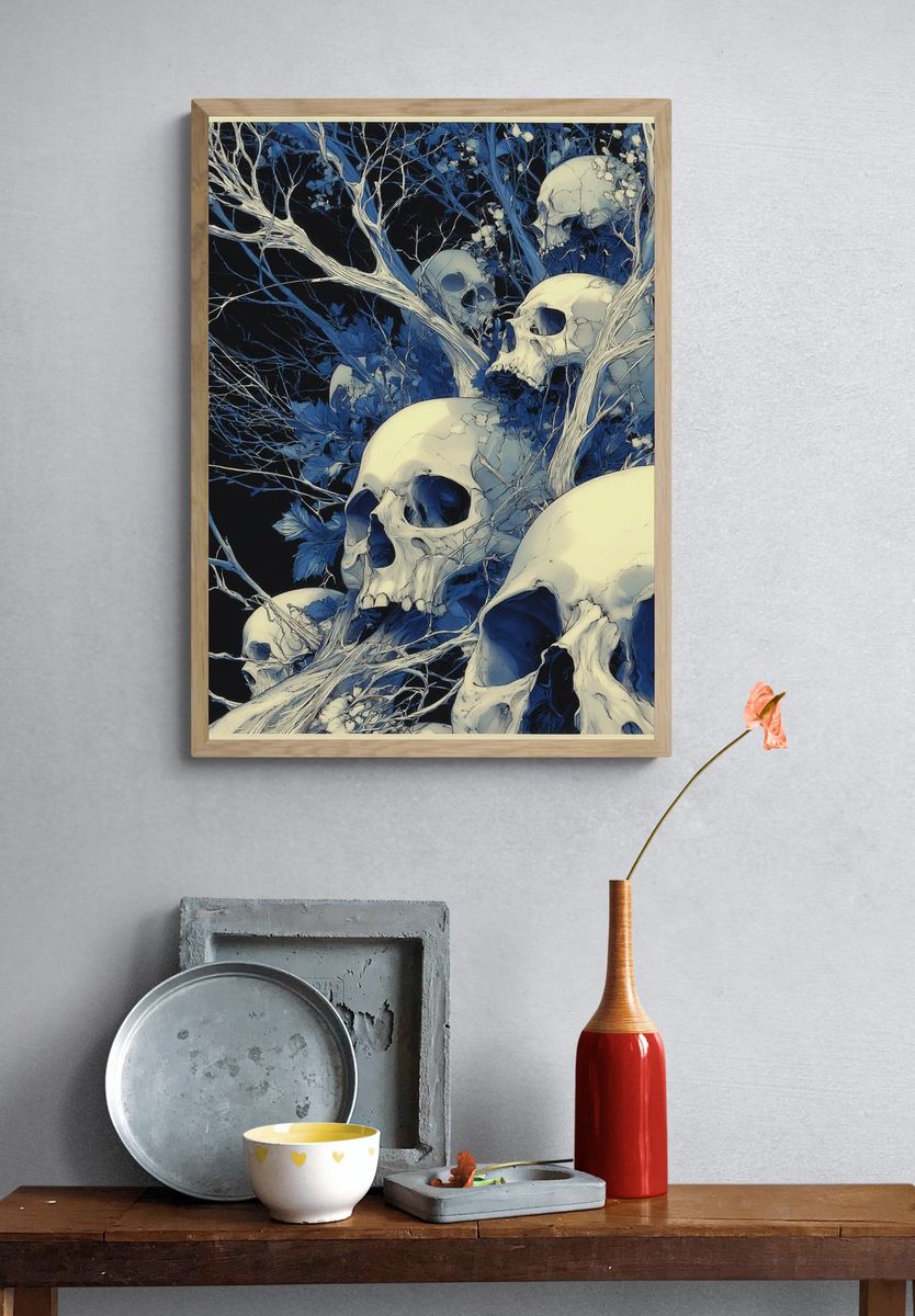 Skull Forest Surrealism Print. — room view 3