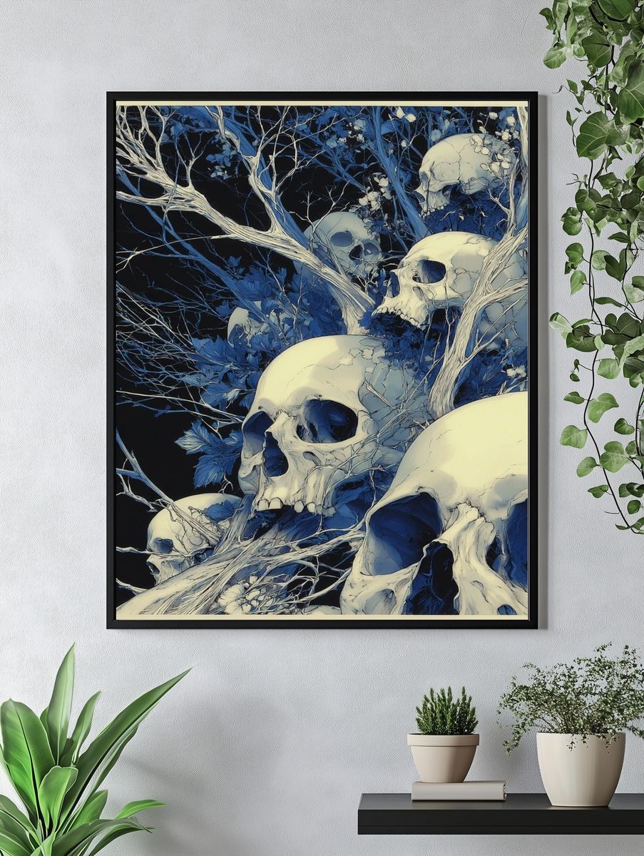 Skull Forest Surrealism Print. — room view 4