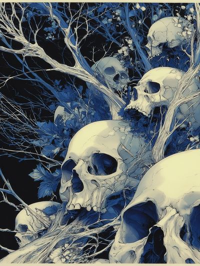 Skull Forest Surrealism Print.