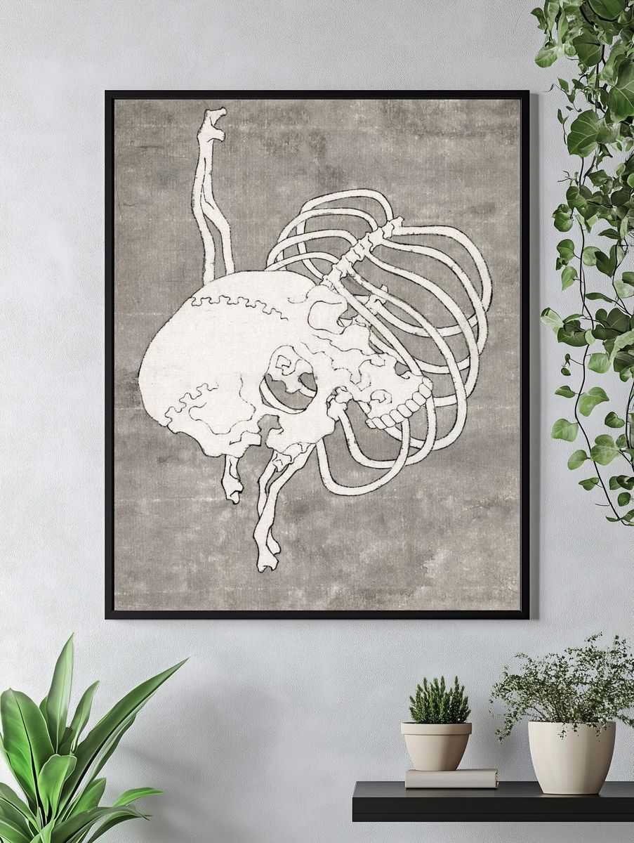 Anatomical Skull and Ribs — Minimalist Print. — room view 4