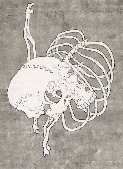 Anatomical Skull and Ribs — Minimalist Print. poster