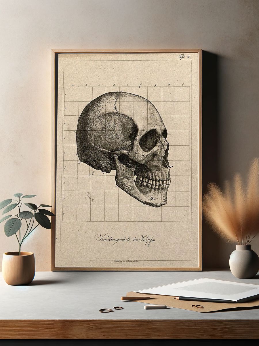 Human Skull Anatomy Poster. — room view 2