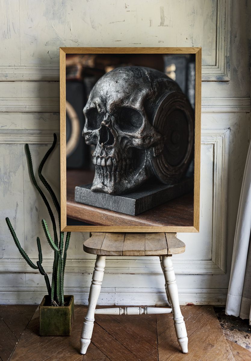Dark Skull Still Life Poster. room preview