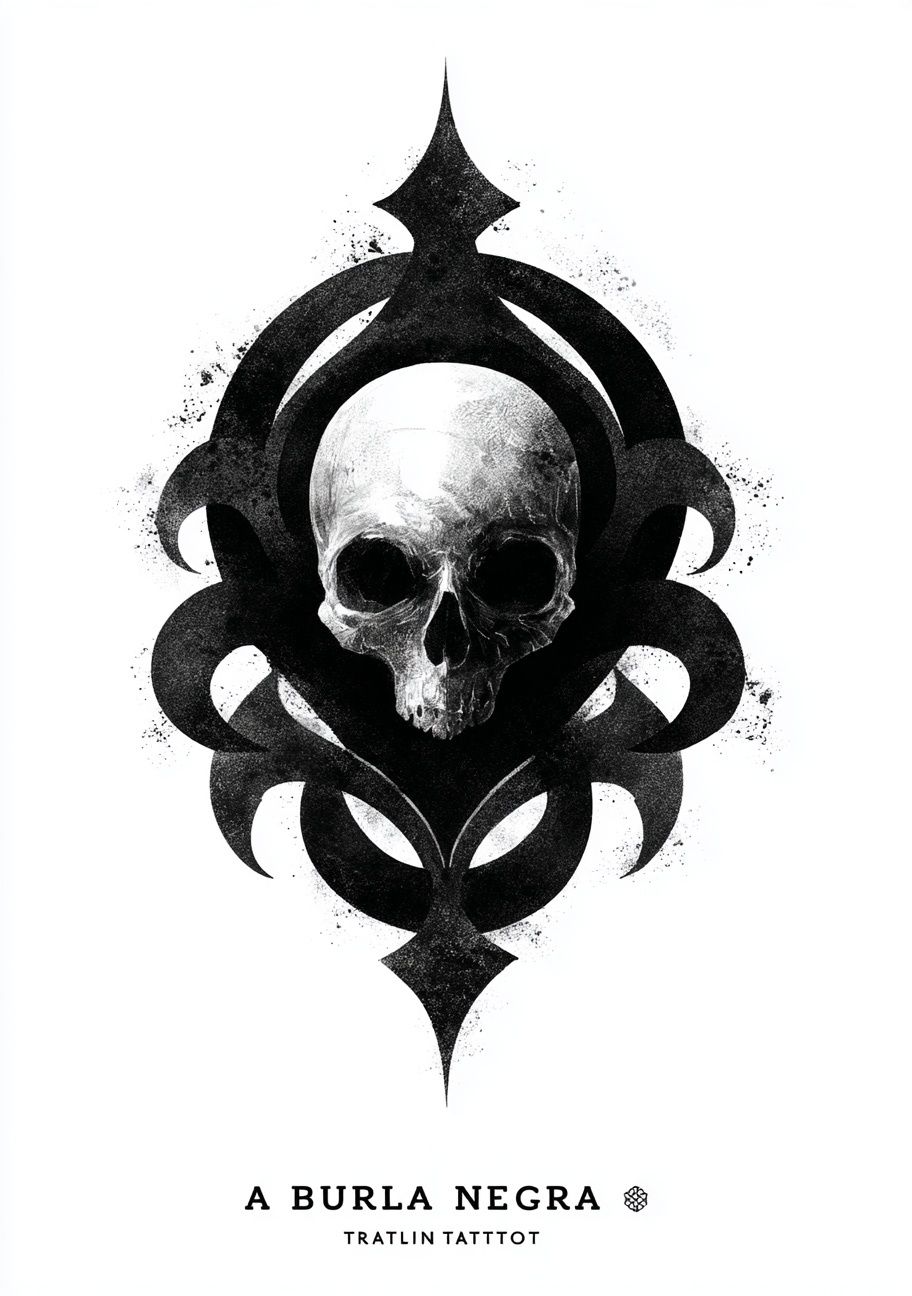 Skull and Ornate Design Poster. poster detail