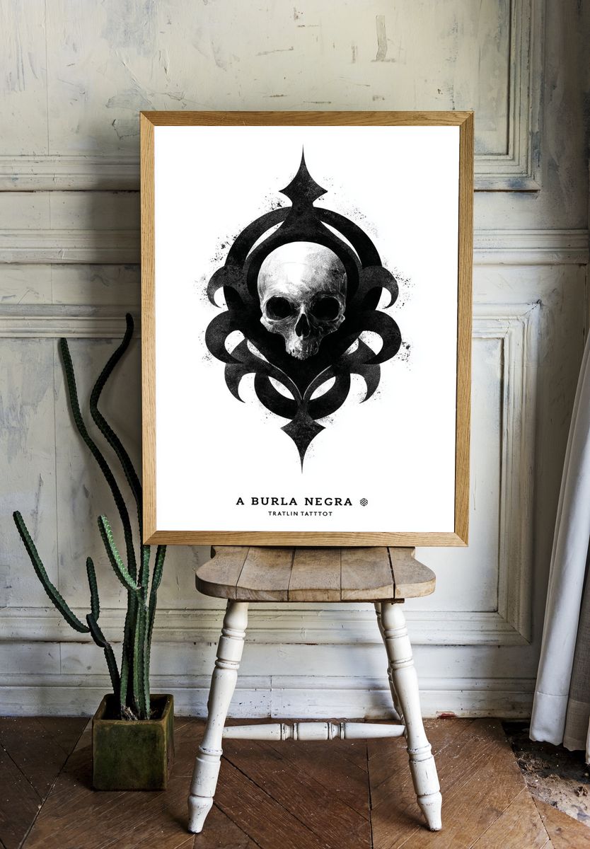 Skull and Ornate Design Poster. — room view 1