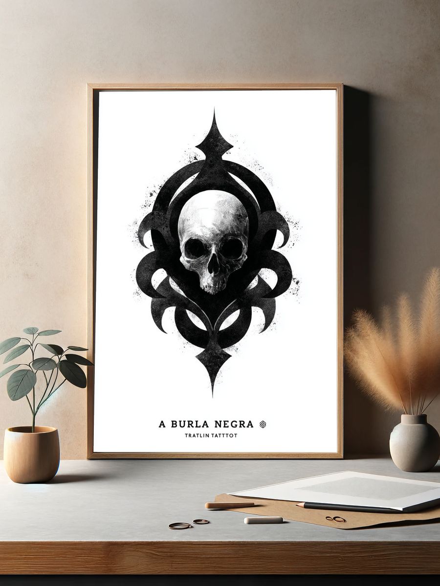 Skull and Ornate Design Poster. — room view 2