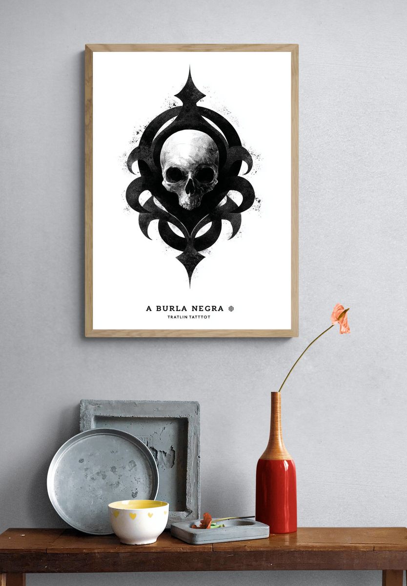 Skull and Ornate Design Poster. — room view 3