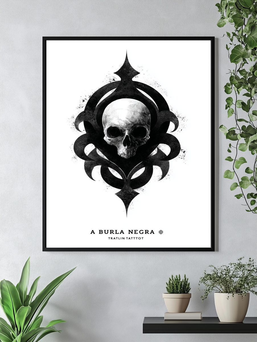 Skull and Ornate Design Poster. — room view 4