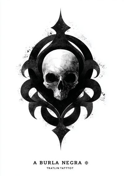 Skull and Ornate Design Poster. poster