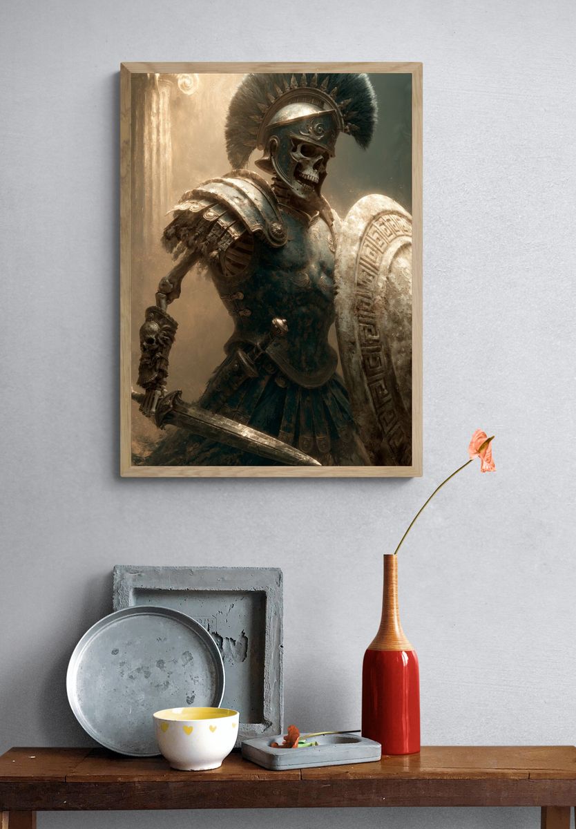 Skeleton Spartan Warrior Print. — room view 3