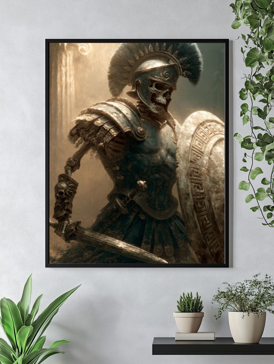 Skeleton Spartan Warrior Print. — room view 4