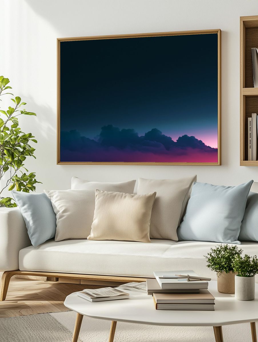 Twilight Cloudscape Photography Print. — room view 2