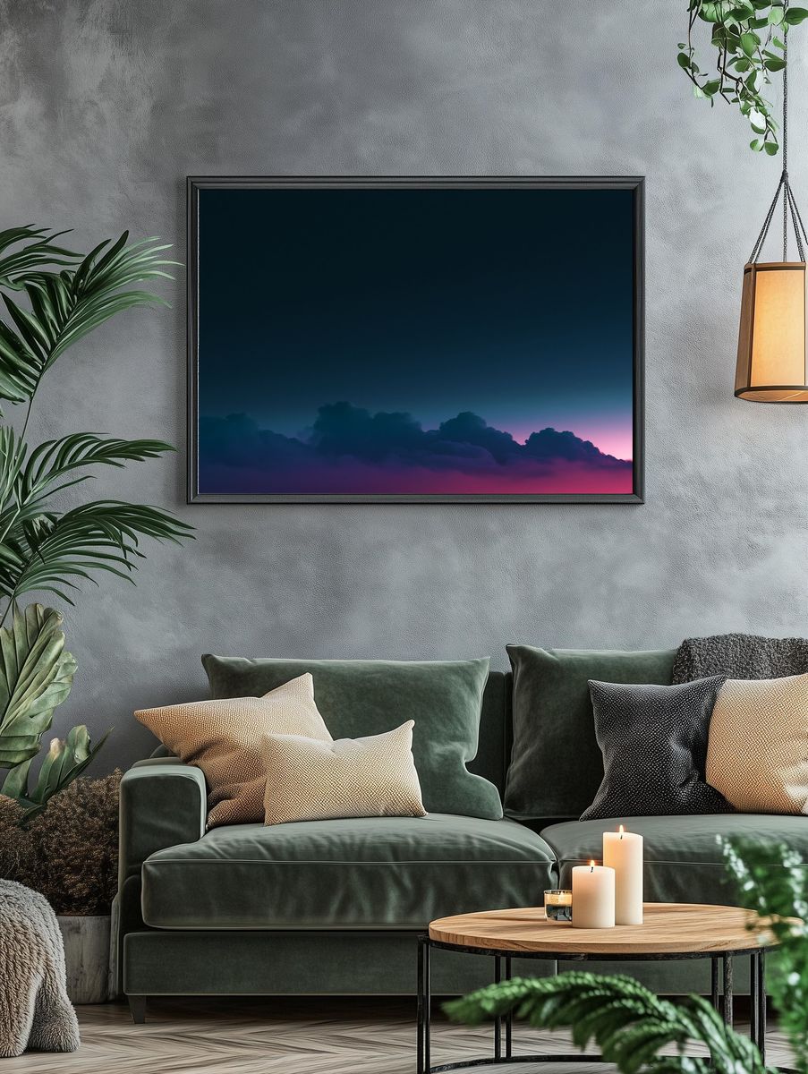 Twilight Cloudscape Photography Print. — room view 4