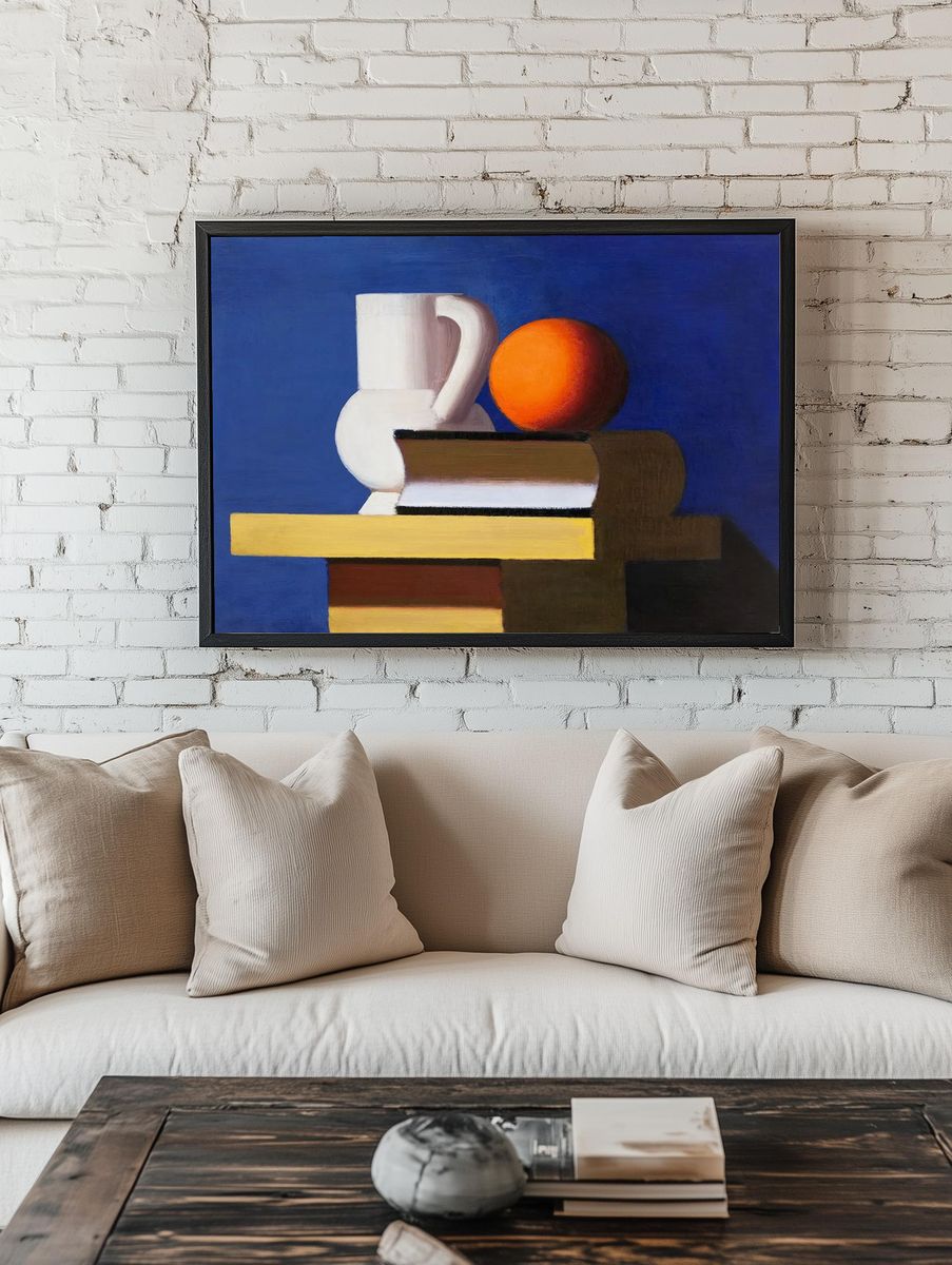 Still Life with Orange — Fine Art Print. — room view 1
