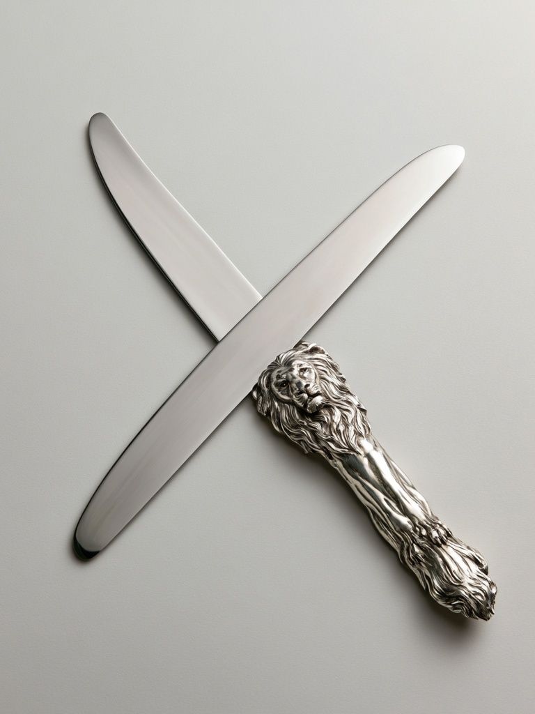 Silver Lion Letter Opener Poster. poster detail