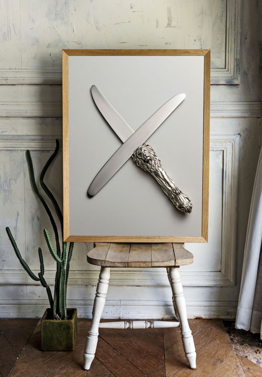 Silver Lion Letter Opener Poster. — room view 1
