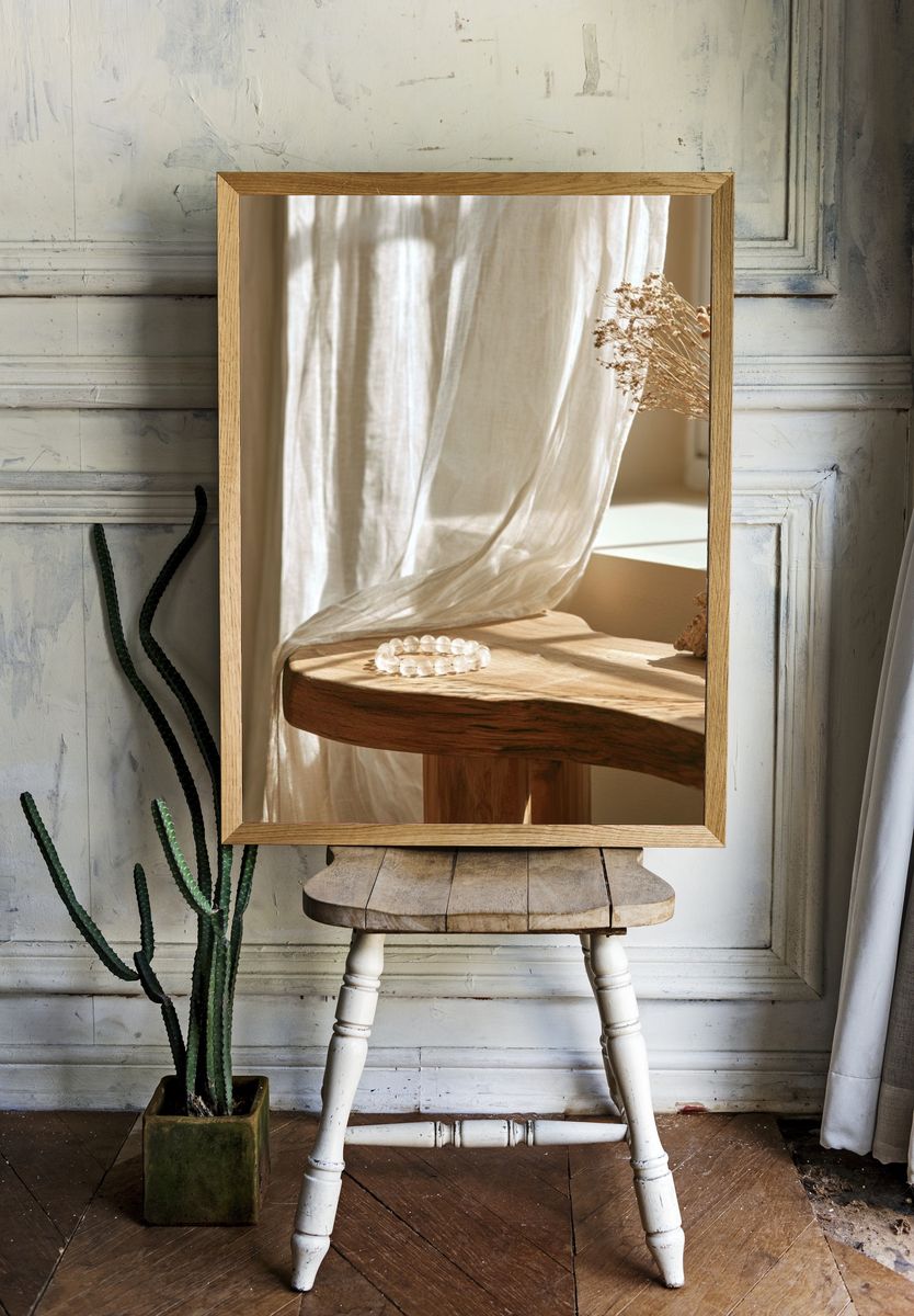 Sunlit Linen Still Life Poster. — room view 1
