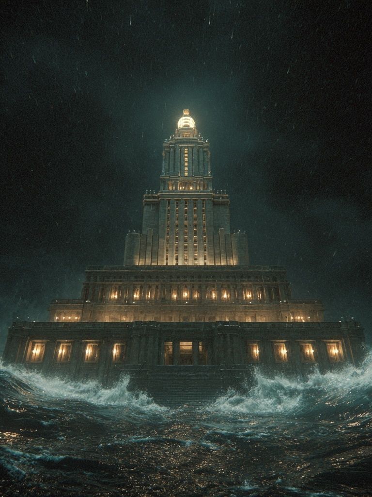 Stormy Lighthouse Tower — Surreal Print. poster detail
