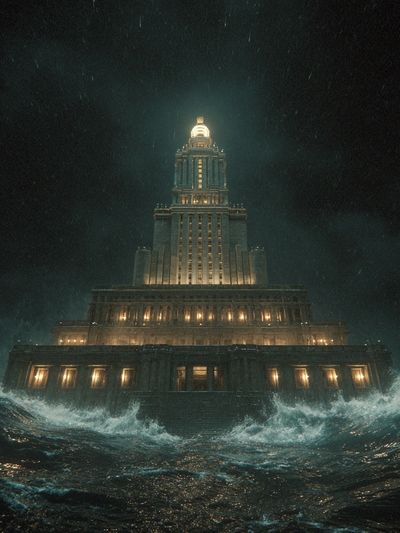 Stormy Lighthouse Tower — Surreal Print. poster print