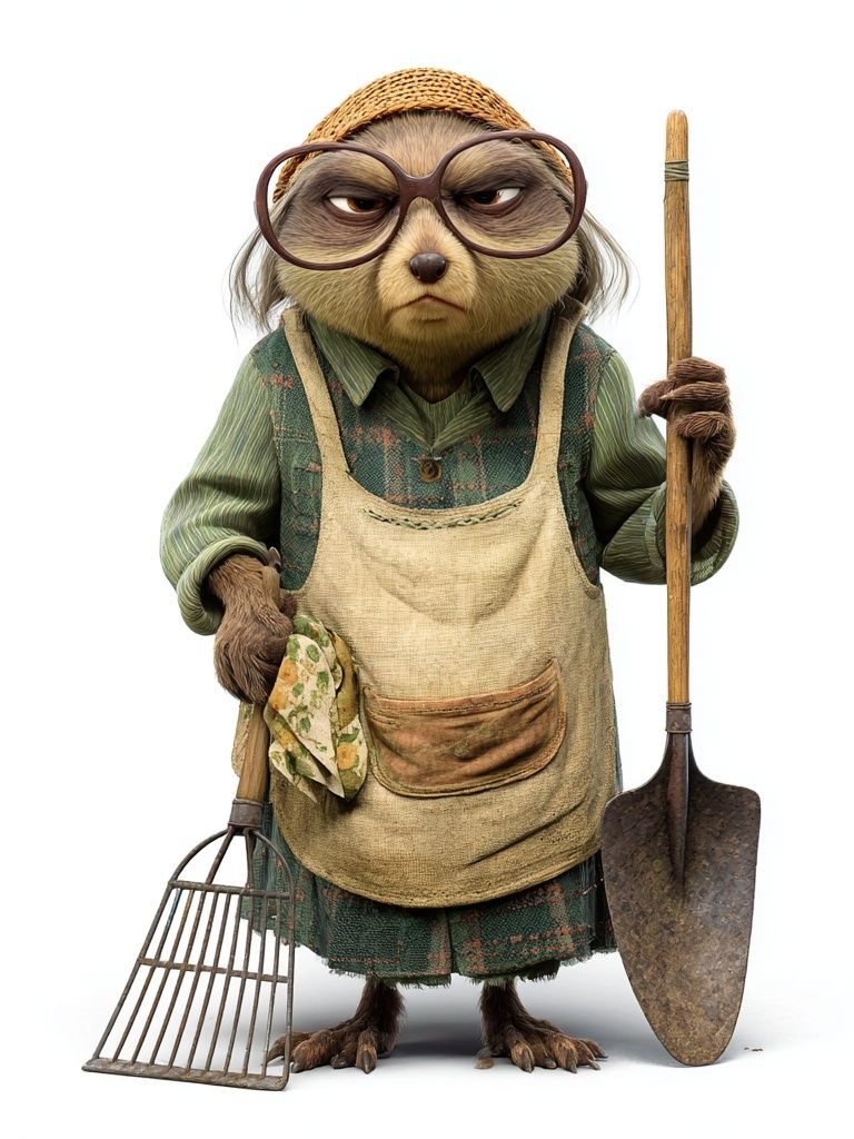 Gardener Sloth Illustration Poster. poster — illustration art
