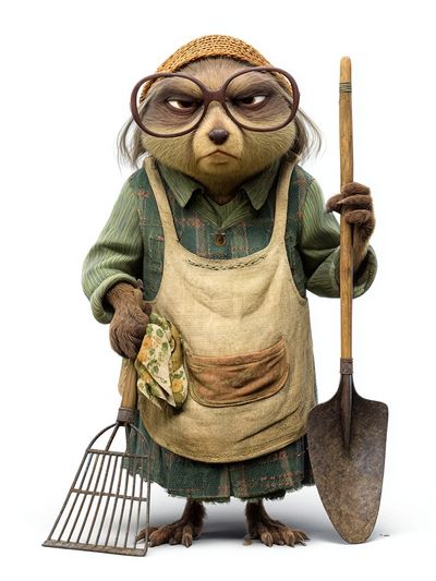 Gardener Sloth Illustration Poster. poster print