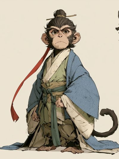 Samurai Monkey Ink Poster.