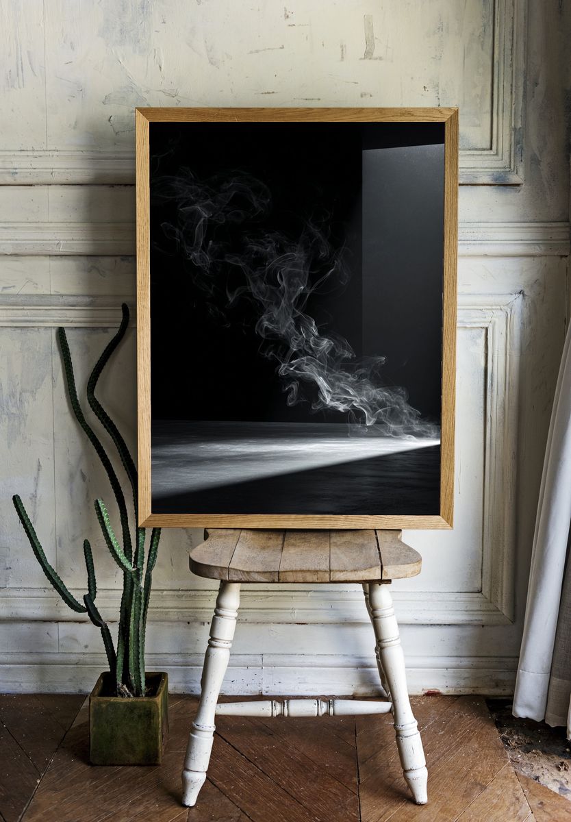 Smoke Light Beam Photography Poster. — room view 1