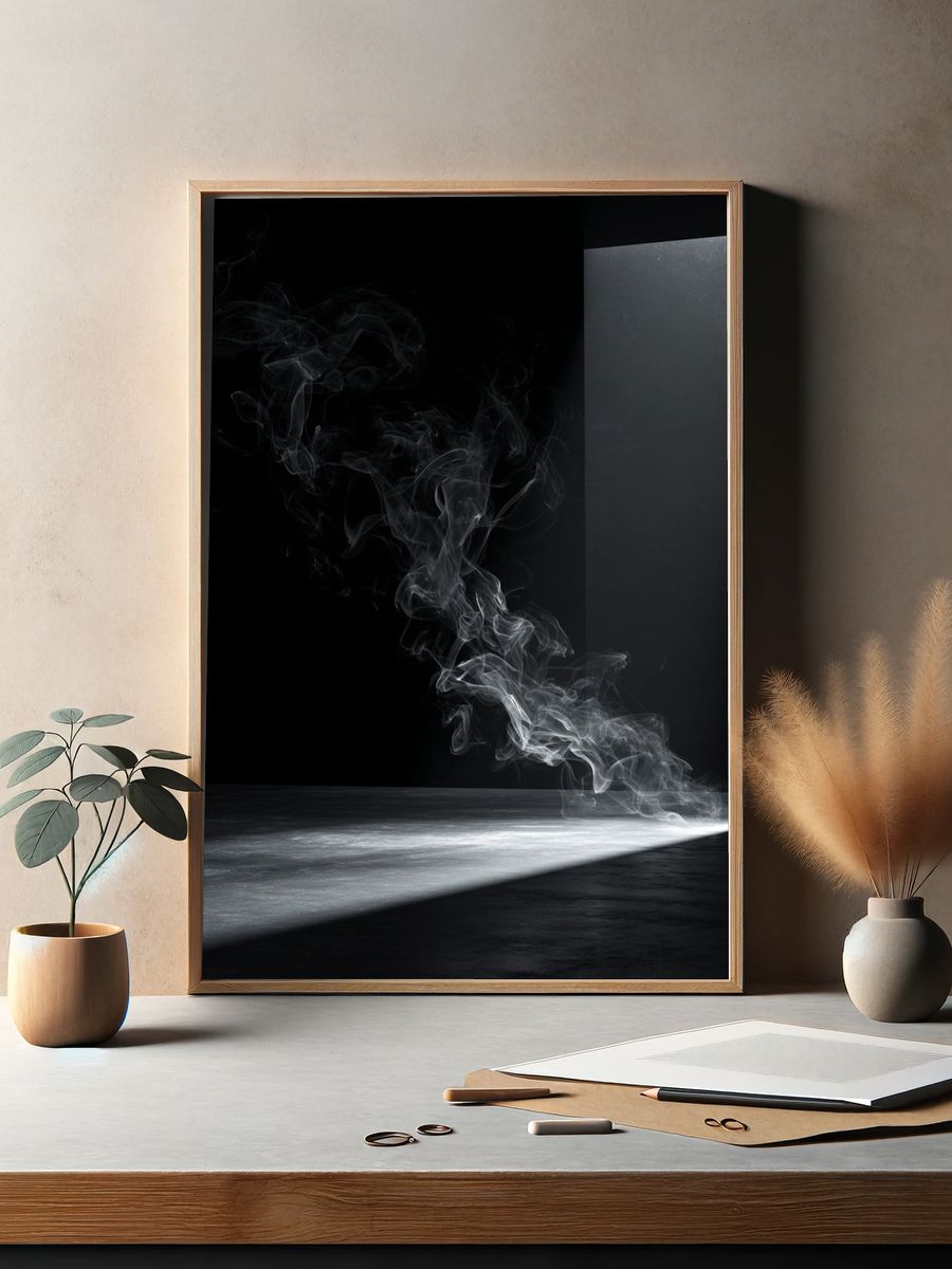 Smoke Light Beam Photography Poster. — room view 2