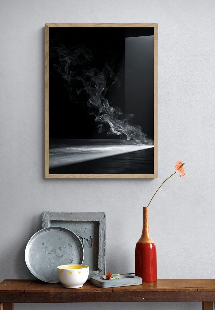 Smoke Light Beam Photography Poster. — room view 3