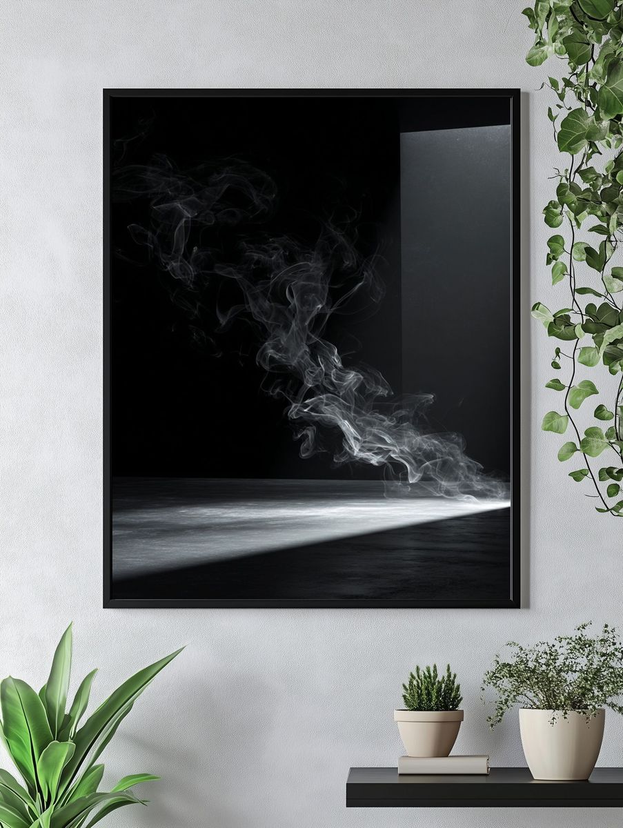 Smoke Light Beam Photography Poster. — room view 4