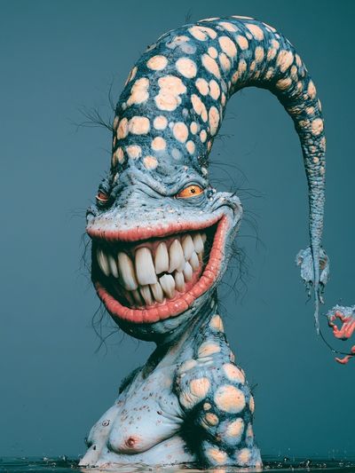 Surreal Monster Portrait Print.