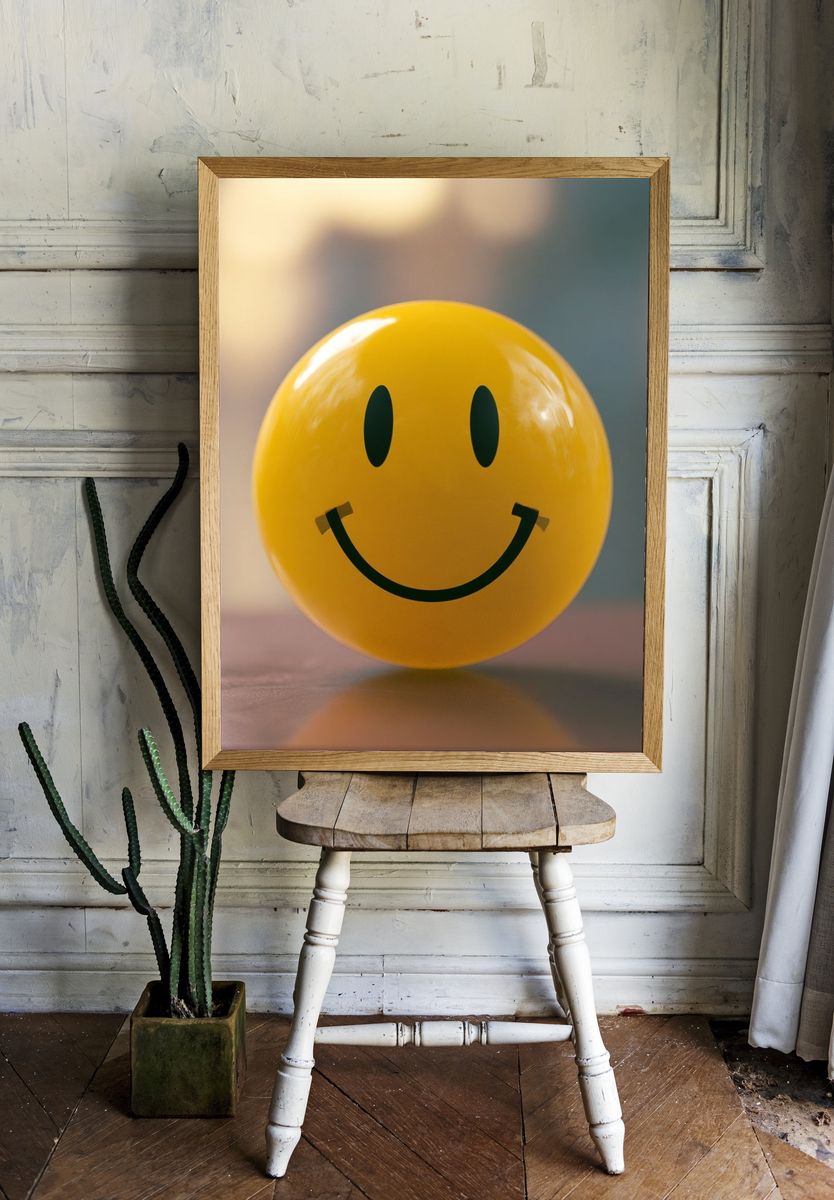Smiley Ball Photography Print. room preview