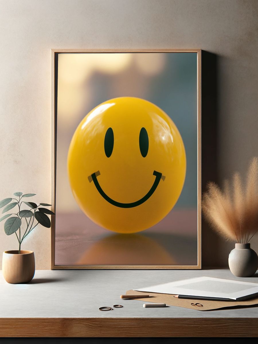 Smiley Ball Photography Print. — room view 2