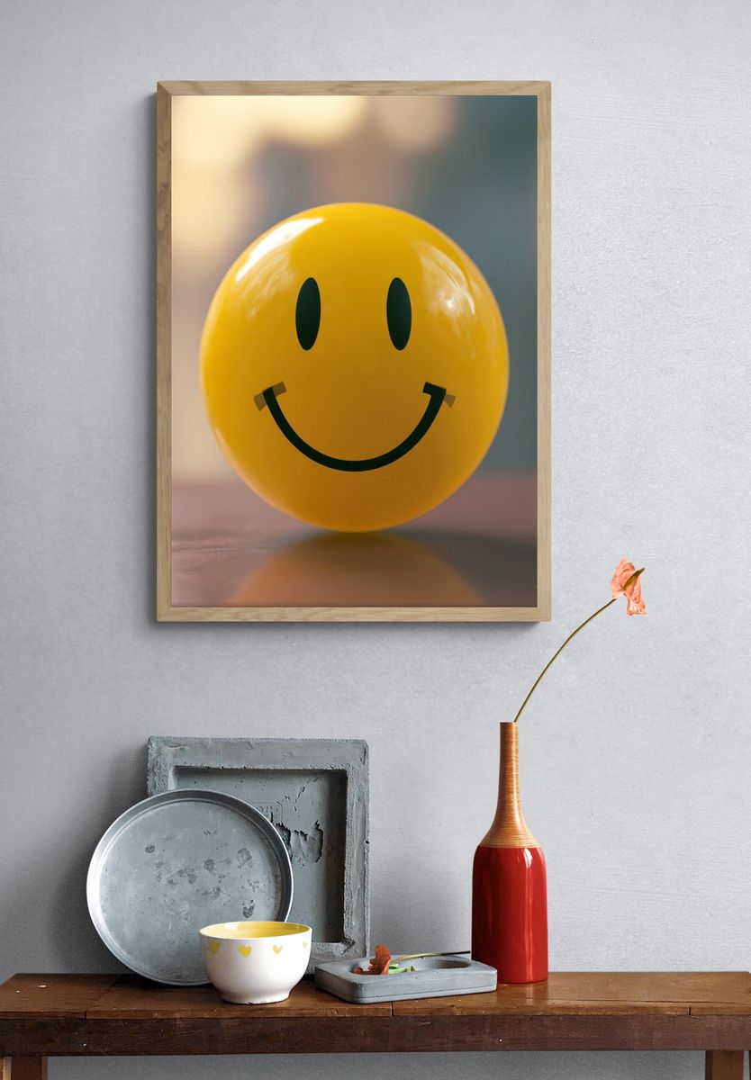Smiley Ball Photography Print. — room view 3
