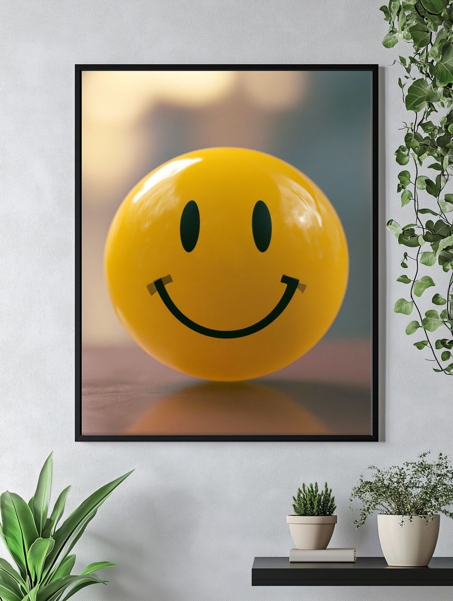 Smiley Ball Photography Print. — room view 4