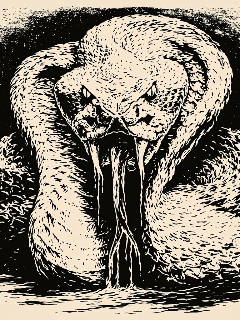Venomous Snake Ink Poster. poster — animals art