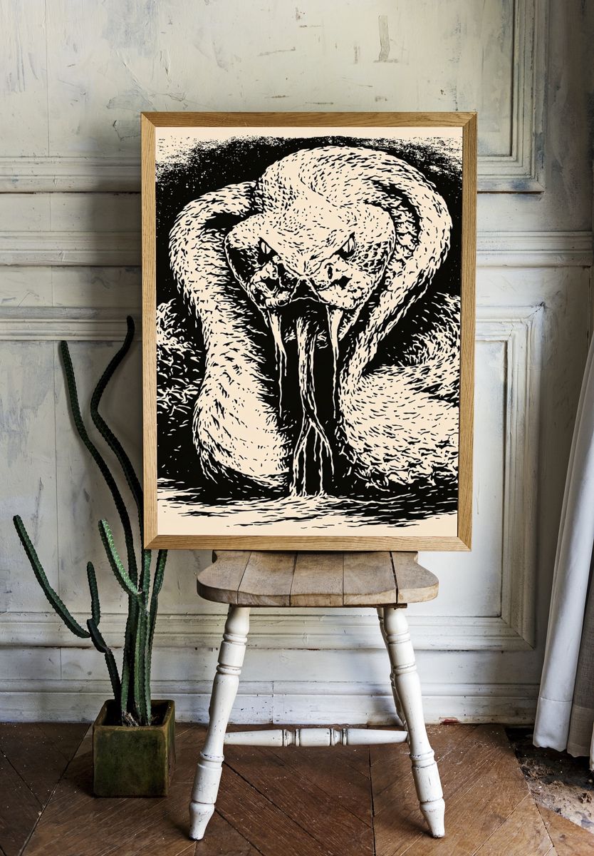 Venomous Snake Ink Poster. — room view 1