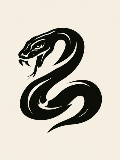 Snake Silhouette Minimalist Poster.