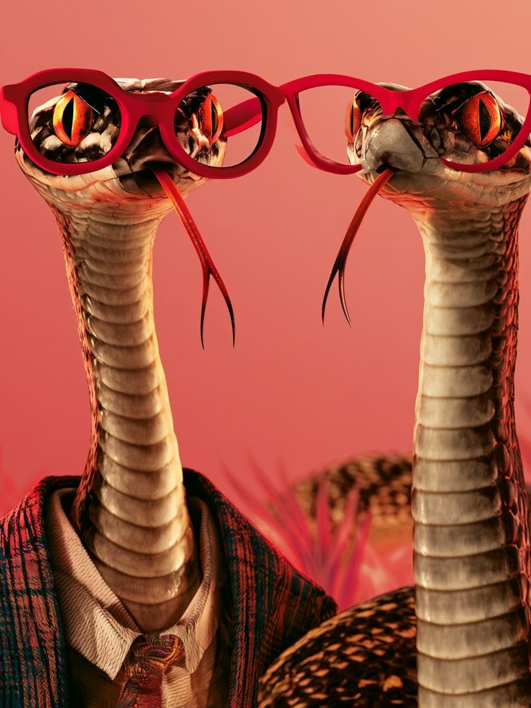 Stylish Snakes Portrait Poster. poster detail